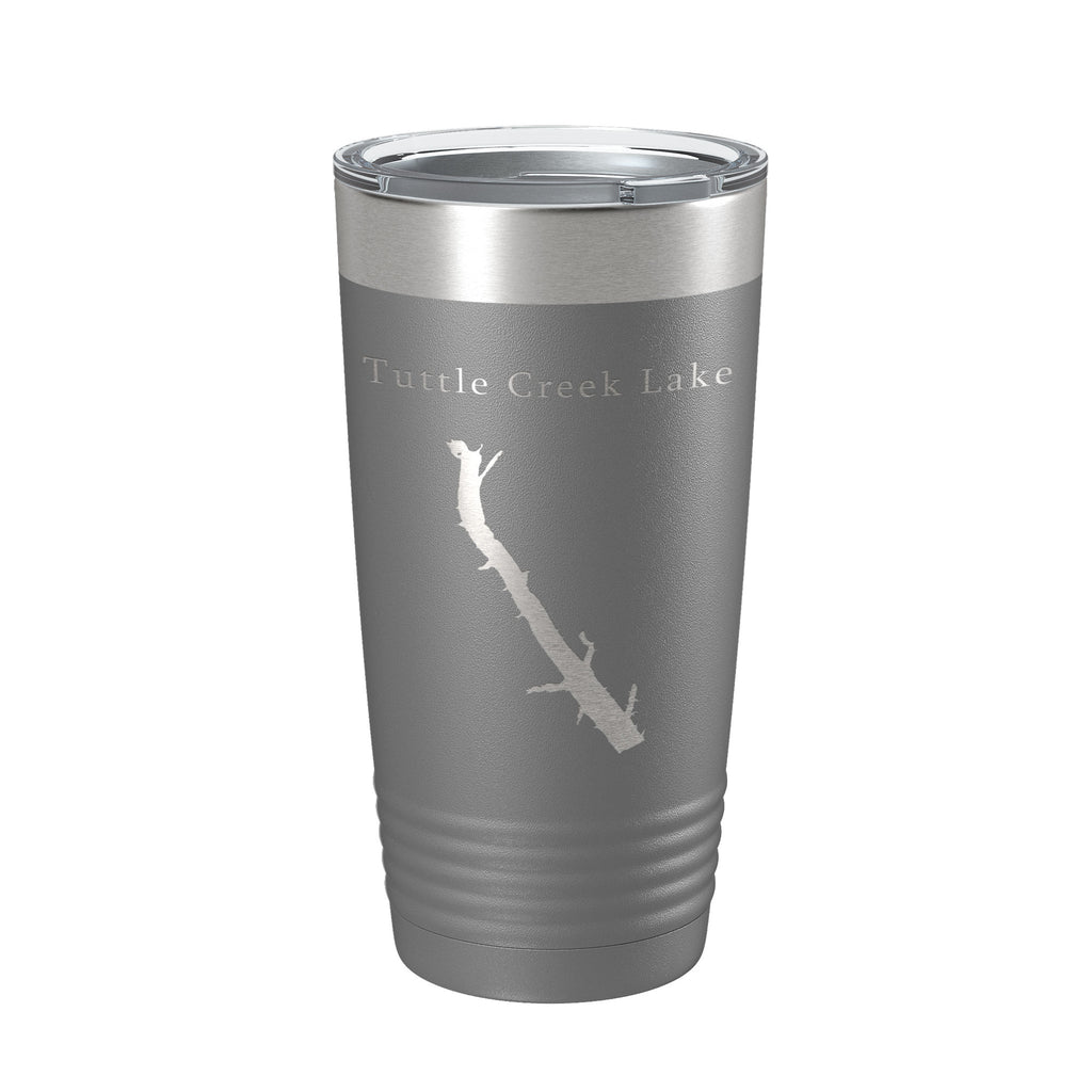 Tuttle Creek Lake Map Tumbler Travel Mug Insulated Laser Engraved Coffee Cup Kansas 20 oz