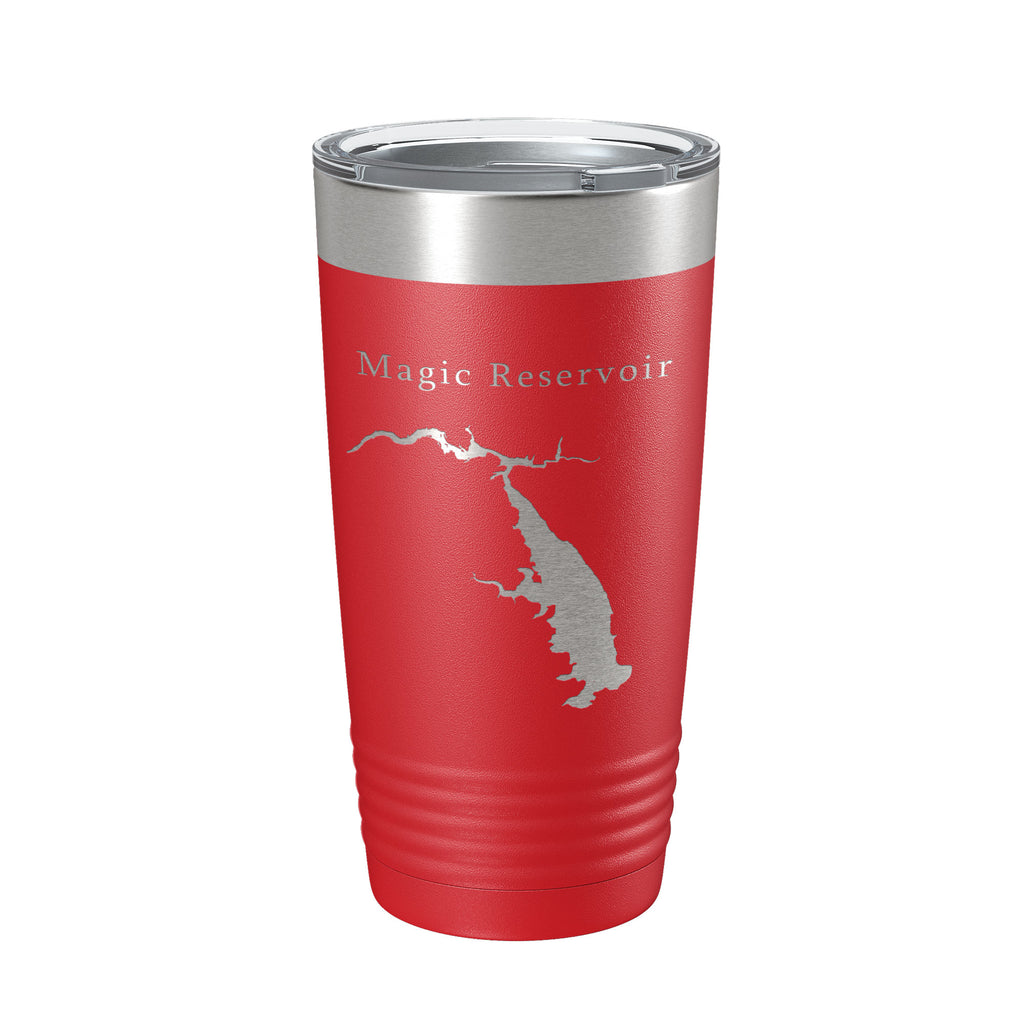 Magic Reservoir Tumbler Lake Map Travel Mug Insulated Laser Engraved Coffee Cup Idaho 20 oz