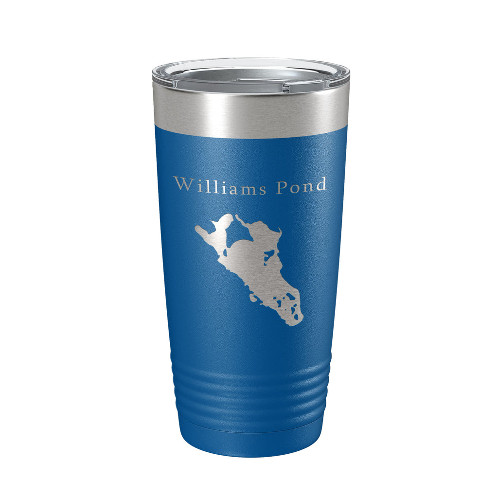 Williams Pond Tumbler Lake Map Travel Mug Insulated Laser Engraved Coffee Cup Connecticut 20 oz