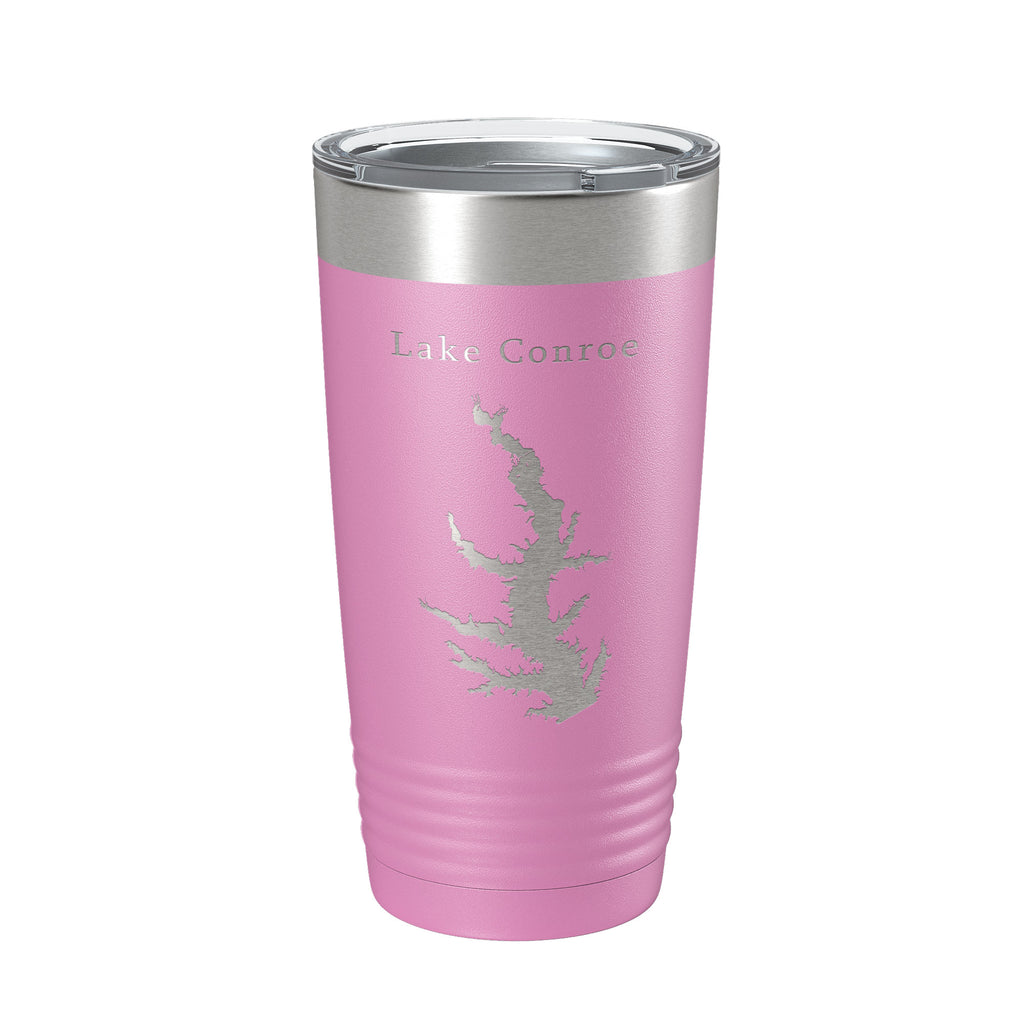 Lake Conroe Map Tumbler Travel Mug Insulated Laser Engraved Coffee Cup Texas 20 oz