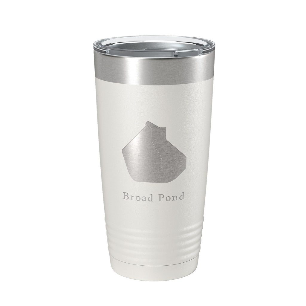 Broad Pond Tumbler Lake Map Travel Mug Insulated Laser Engraved Coffee Cup Indiana 20 oz