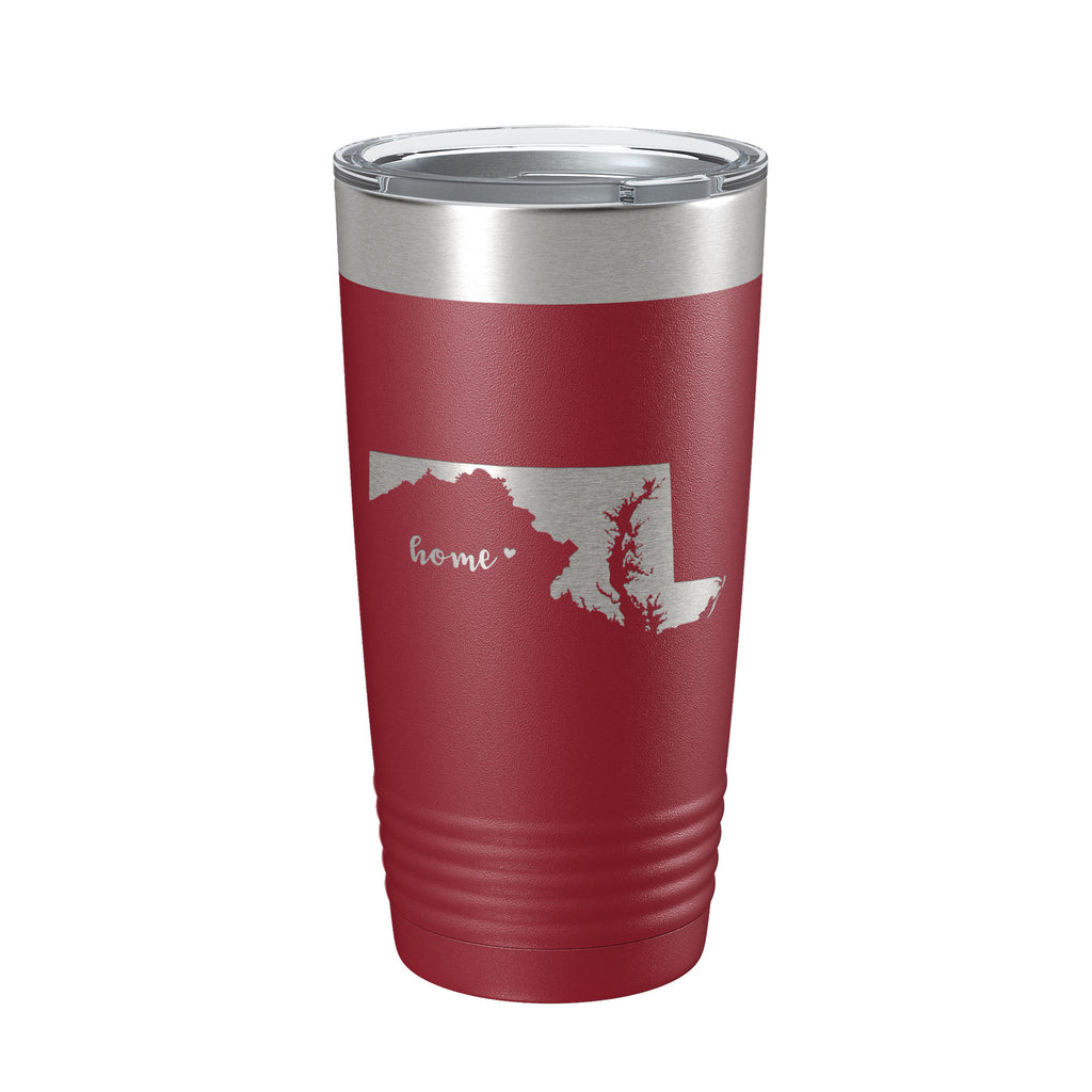 Maryland Tumbler Home State Travel Mug Insulated Laser Engraved Map Coffee Cup 20 oz