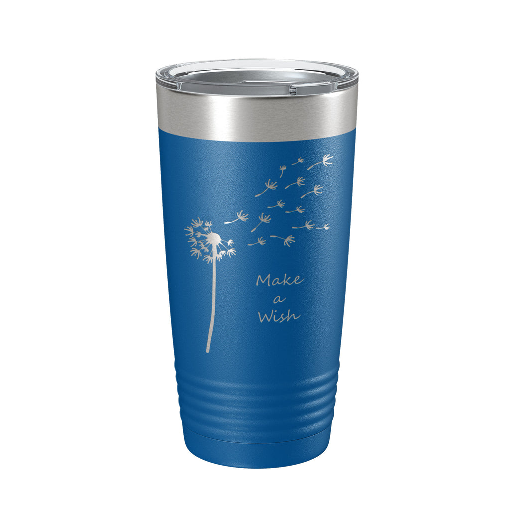 Dandelion Make A Wish Tumbler Travel Mug Gift Mom Daughter Her Women Girls Insulated Laser Engraved Coffee Cup 20 oz