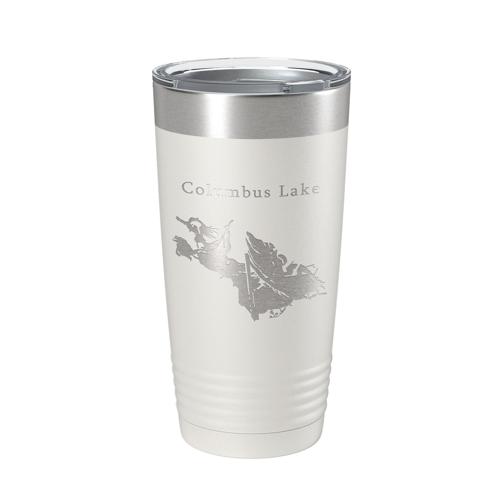 Columbus Lake Map Tumbler Travel Mug Insulated Laser Engraved Coffee Cup Mississippi 20 oz