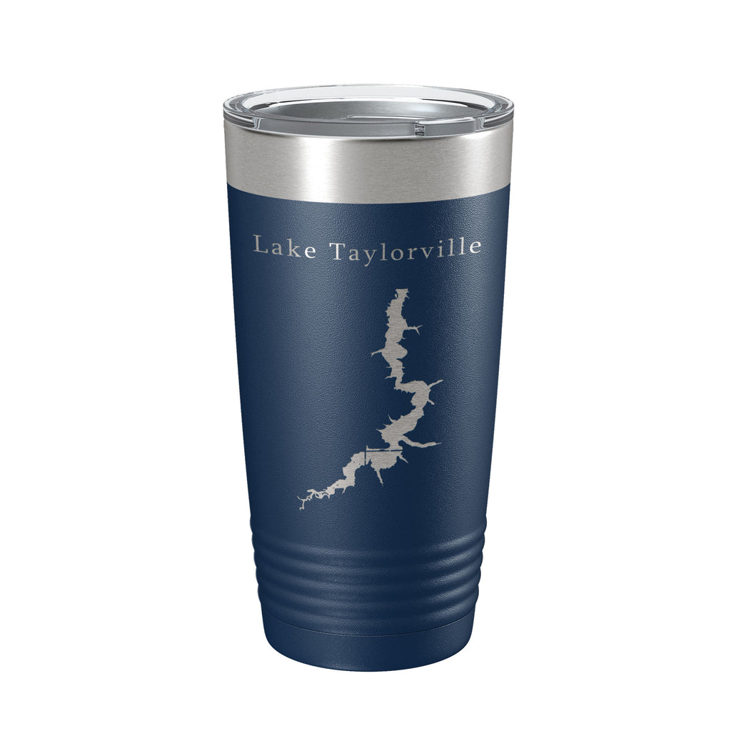 Lake Taylorville Map Tumbler Travel Mug Insulated Laser Engraved Coffee Cup Illinois 20 oz