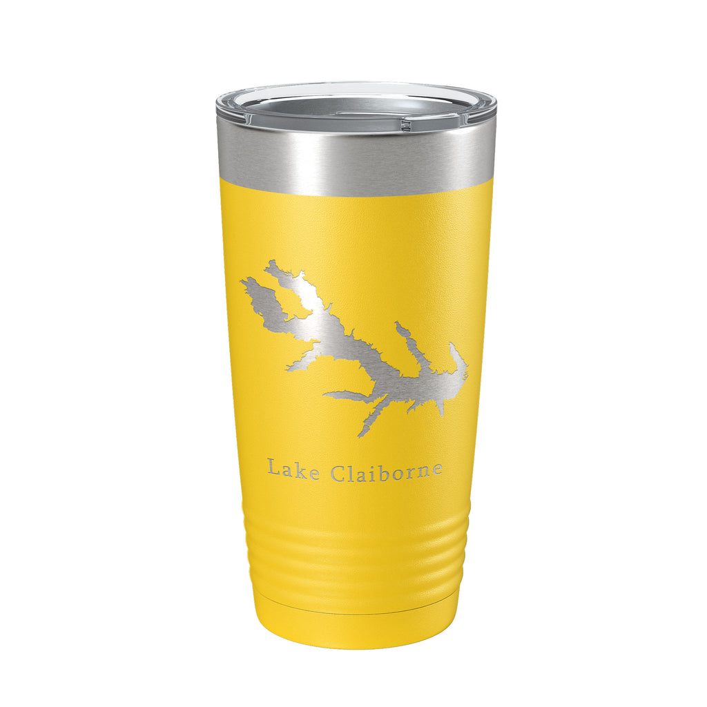 Lake Claiborne Map Tumbler Travel Mug Insulated Laser Engraved Coffee Cup Louisiana 20 oz