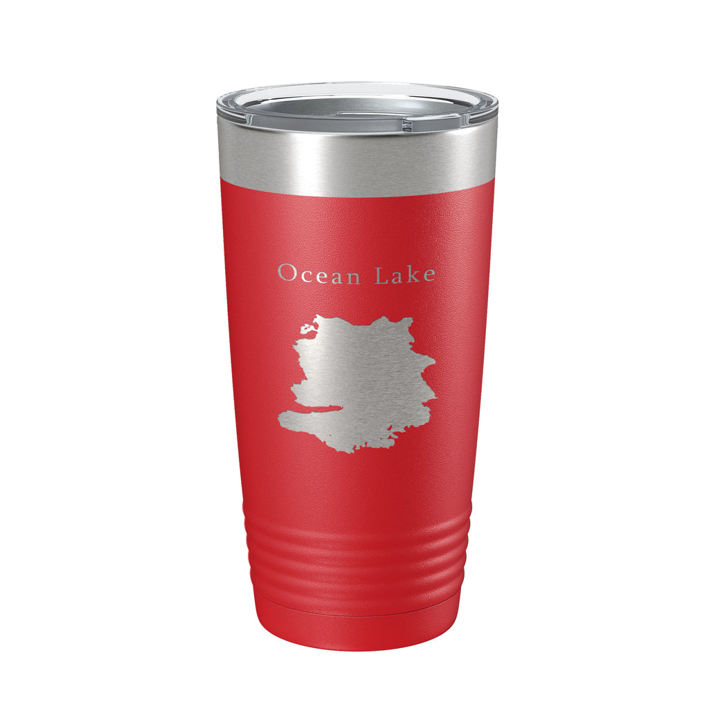 Ocean Lake Map Tumbler Travel Mug Insulated Laser Engraved Coffee Cup Wyoming 20 oz