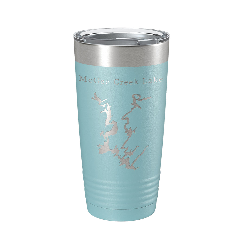 McGee Creek Lake Map Tumbler Travel Mug Insulated Laser Engraved Coffee Cup Oklahoma 20 oz