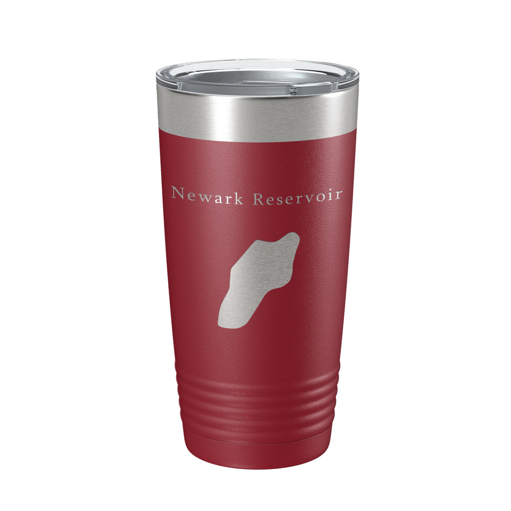 Newark Reservoir Tumbler Lake Map Travel Mug Insulated Laser Engraved Coffee Cup Delaware 20 oz