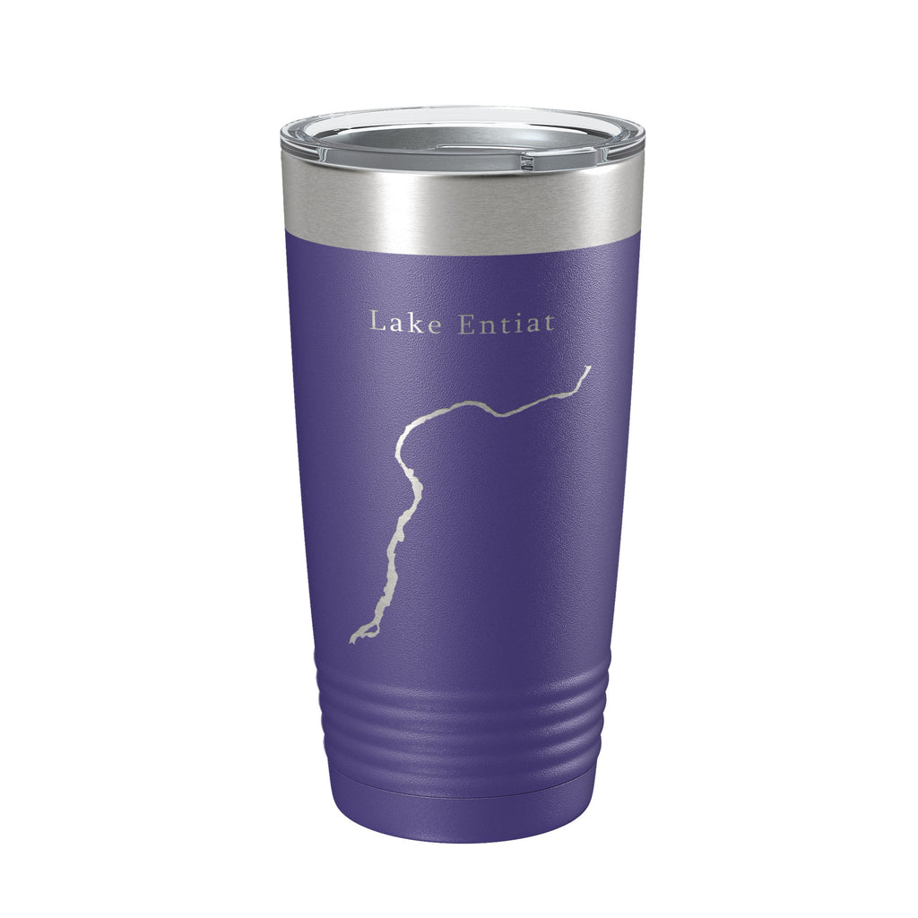 Lake Entiat Map Tumbler Travel Mug Insulated Laser Engraved Coffee Cup Washington 20 oz