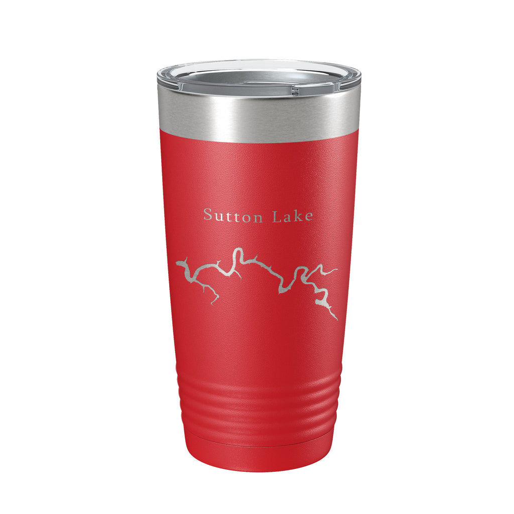 Sutton Lake Elk River Map Tumbler Travel Mug Insulated Laser Engraved Coffee Cup West Virginia 20 oz