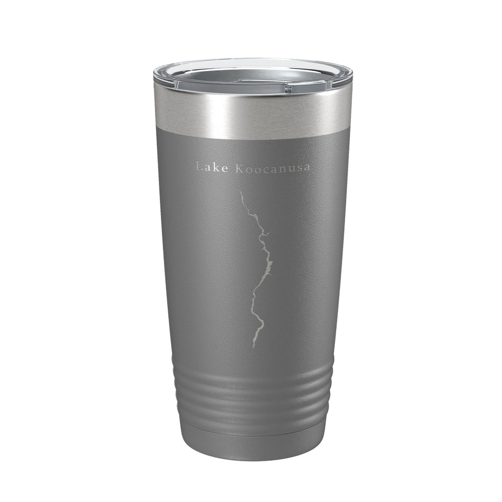 Lake Koocanusa Map Tumbler Travel Mug Insulated Laser Engraved Coffee Cup Montana British Columbia 20 oz