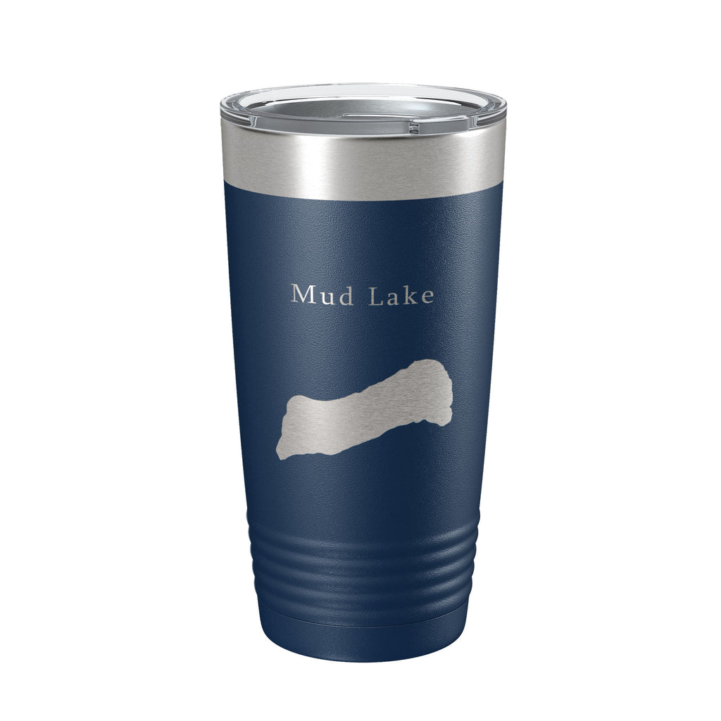 Mud Lake Map Tumbler Travel Mug Insulated Laser Engraved Coffee Cup Maine 20 oz