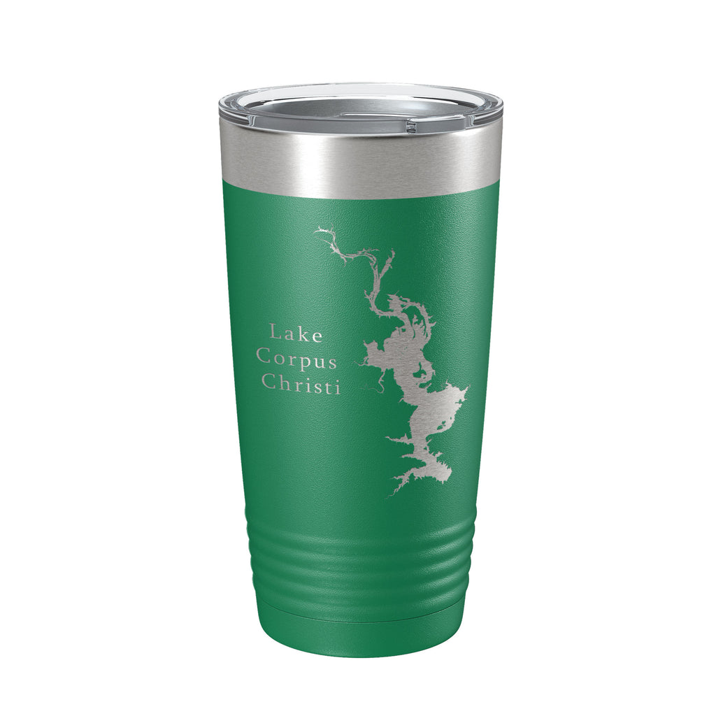 Lake Corpus Christi Map Tumbler Travel Mug Insulated Laser Engraved Coffee Cup Texas 20 oz