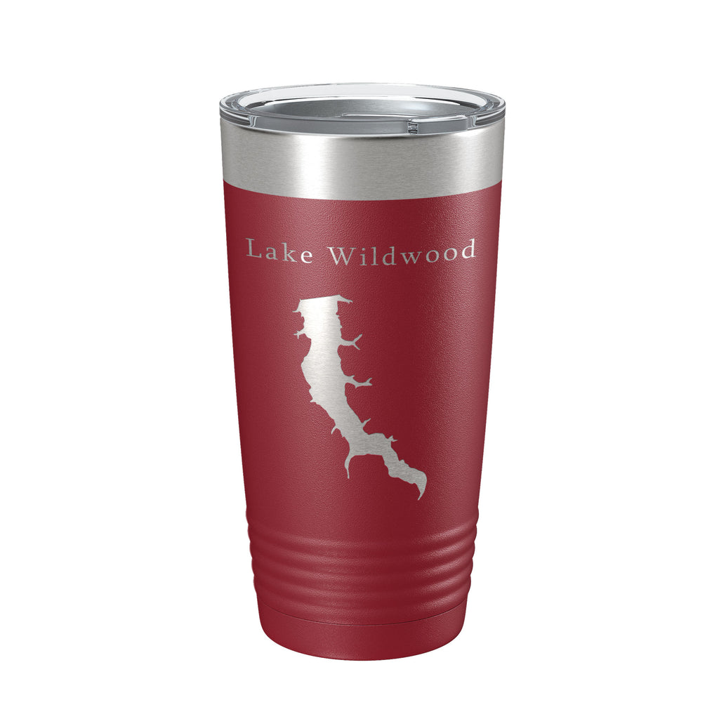 Lake Wildwood Map Tumbler Travel Mug Insulated Laser Engraved Coffee Cup Illinois 20 oz