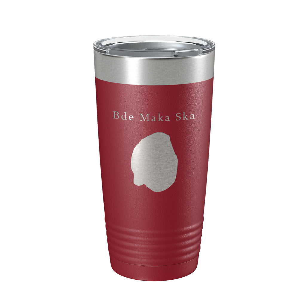 Bde Maka Ska Tumbler Lake Map Travel Mug Insulated Laser Engraved Coffee Cup Minnesota 20 oz