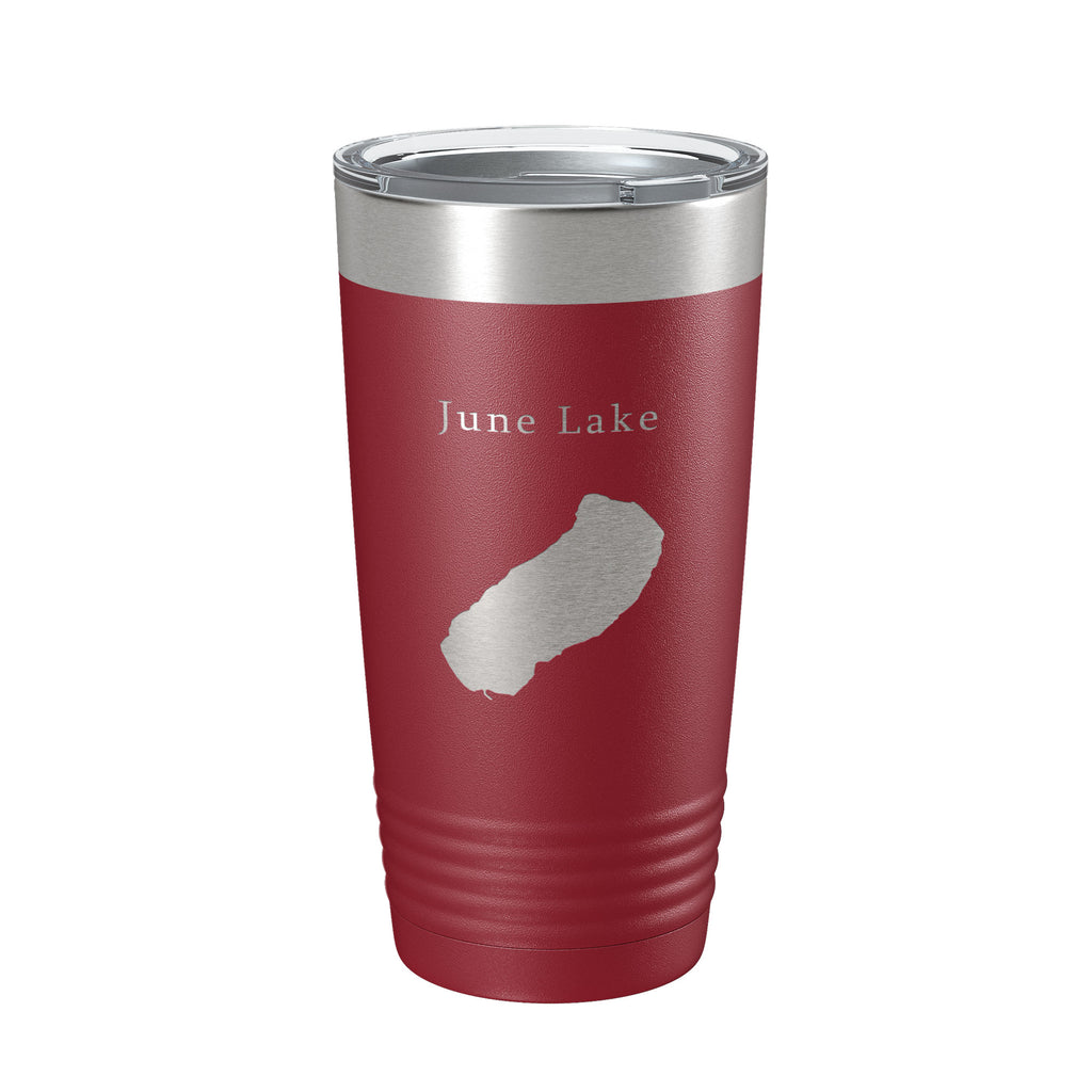 June Lake Map Tumbler Travel Mug Insulated Laser Engraved Coffee Cup California 20 oz