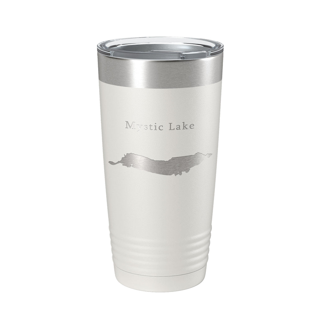 Mystic Lake Map Tumbler Travel Mug Insulated Laser Engraved Coffee Cup Montana 20 oz