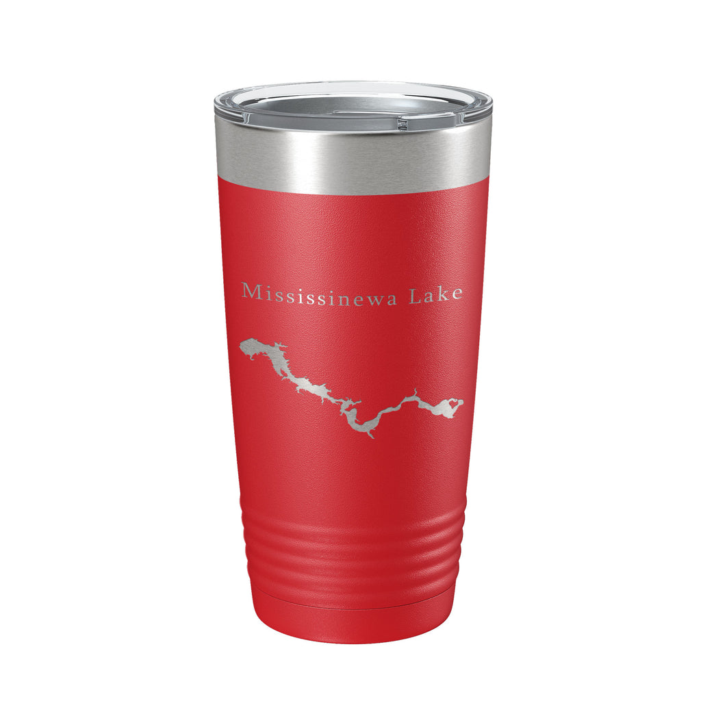 Mississinewa Lake Map Tumbler Travel Mug Insulated Laser Engraved Coffee Cup River Indiana 20 oz