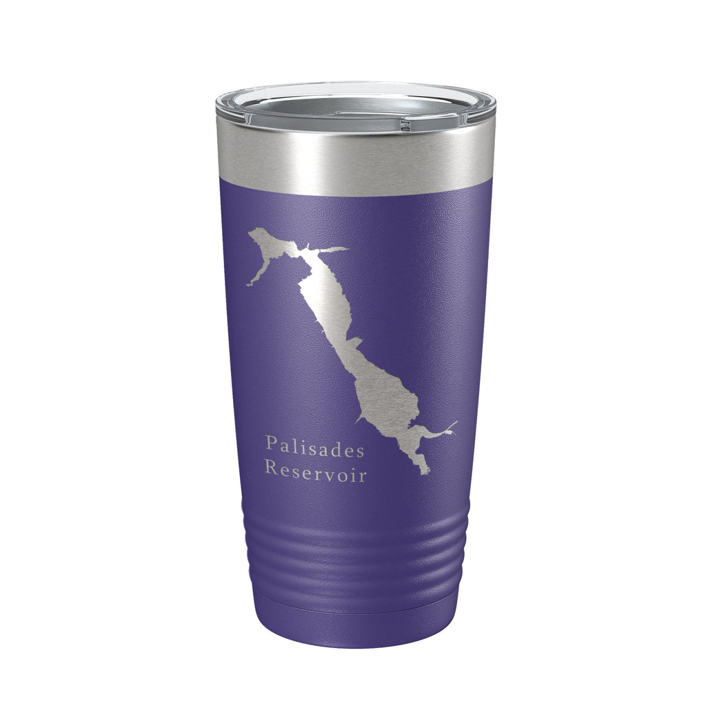 Palisades Reservoir Tumbler Lake Map Travel Mug Insulated Laser Engraved Coffee Cup Idaho Wyoming 20 oz