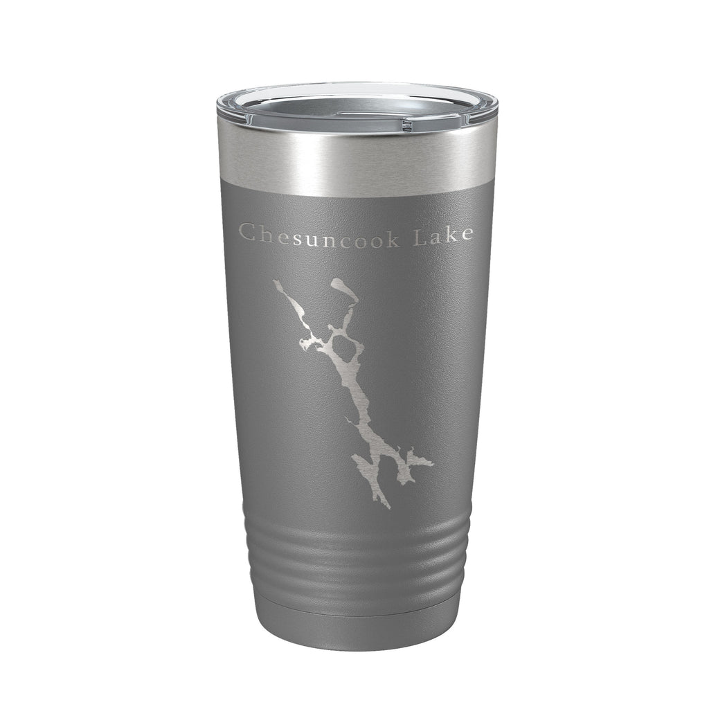 Chesuncook Lake Map Tumbler Travel Mug Insulated Laser Engraved Coffee Cup Maine 20 oz