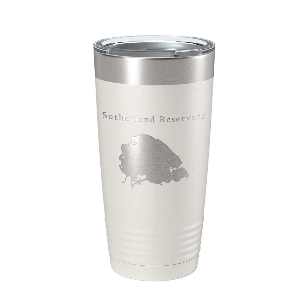 Sutherland Reservoir Tumbler Lake Map Travel Mug Insulated Laser Engraved Coffee Cup Nebraska 20 oz