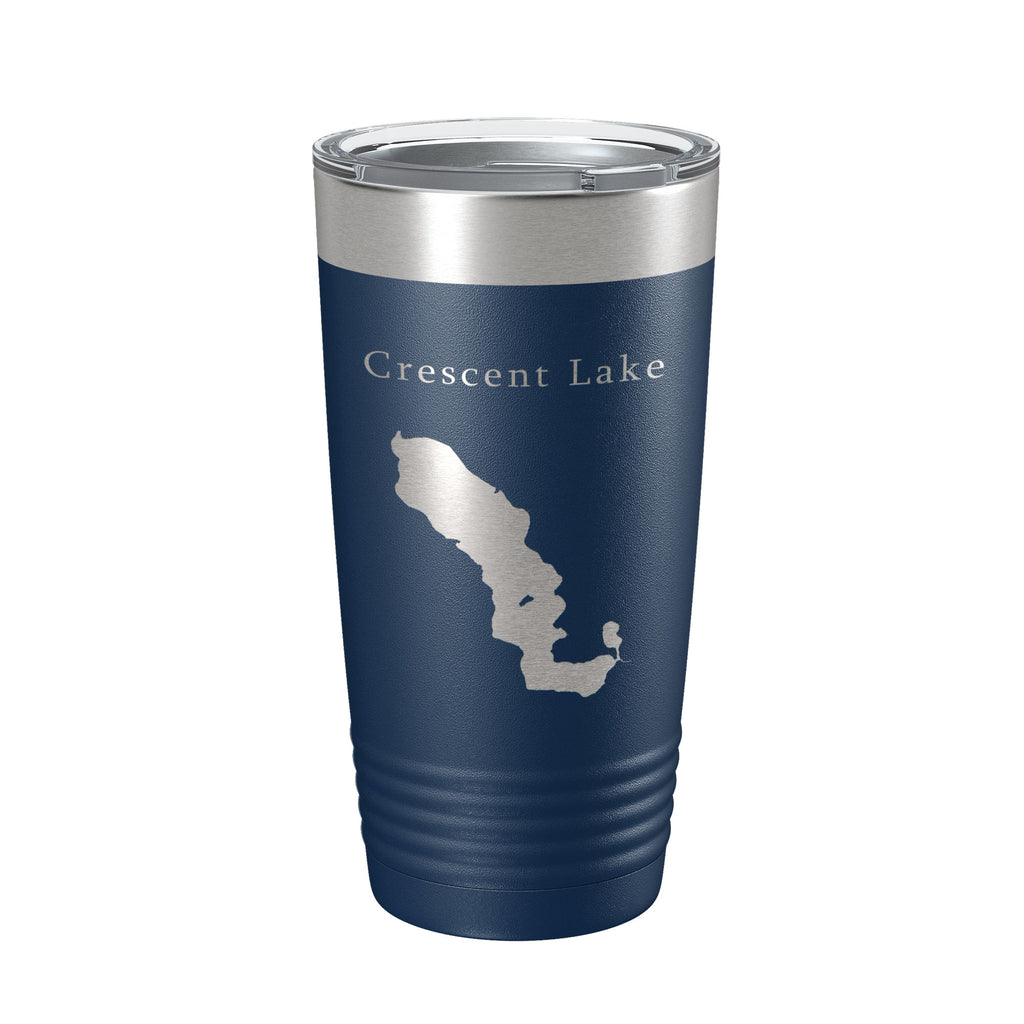 Crescent Lake Map Tumbler Travel Mug Insulated Laser Engraved Coffee Cup Florida 20 oz