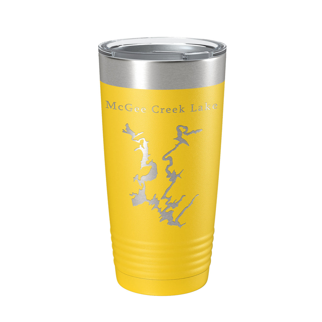 McGee Creek Lake Map Tumbler Travel Mug Insulated Laser Engraved Coffee Cup Oklahoma 20 oz