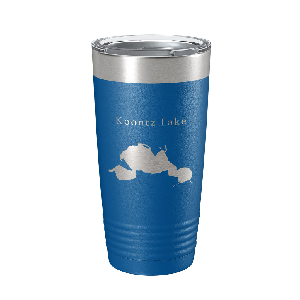 Koontz Lake Map Tumbler Travel Mug Insulated Laser Engraved Coffee Cup Indiana 20 oz