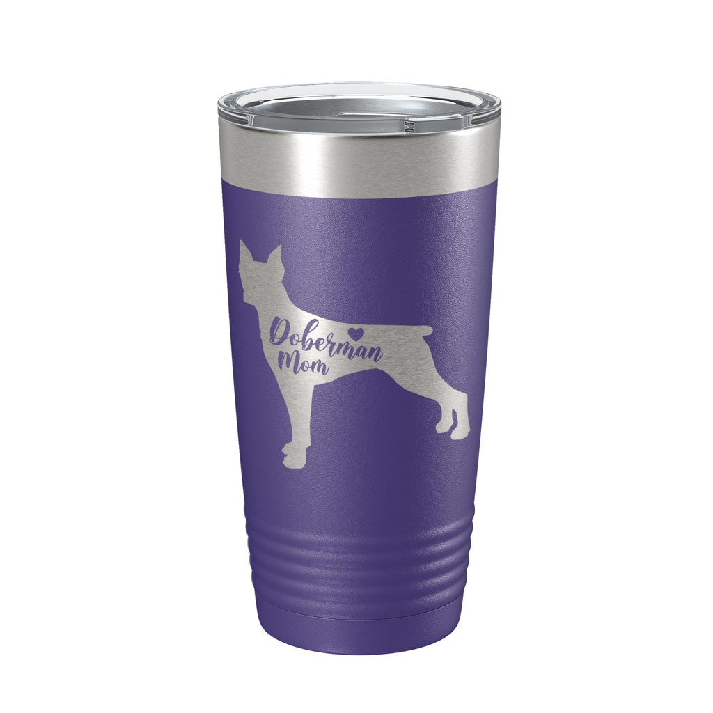 Doberman Mom Tumbler Dog Travel Mug Gift Insulated Laser Engraved Coffee Cup Dobe Dobie 20 oz