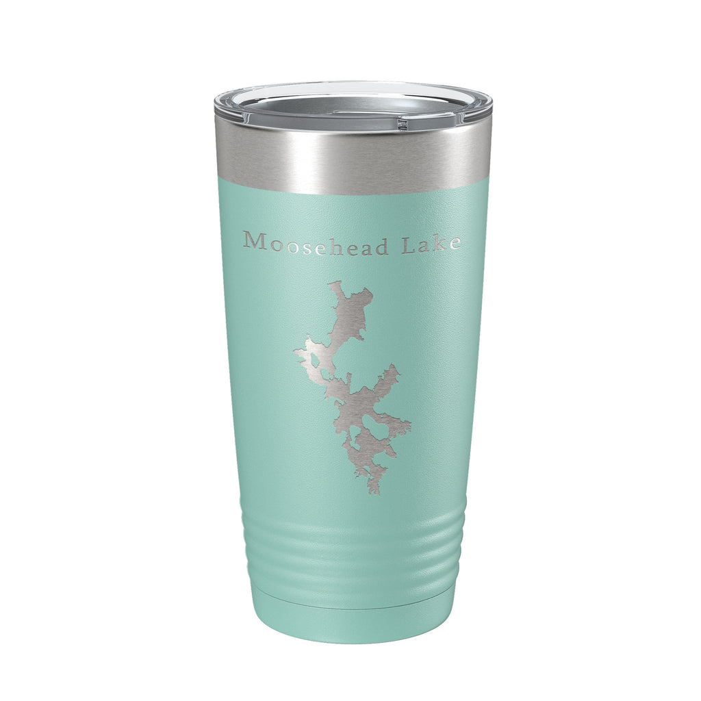 Moosehead Lake Map Tumbler Travel Mug Insulated Laser Engraved Coffee Cup Maine 20 oz