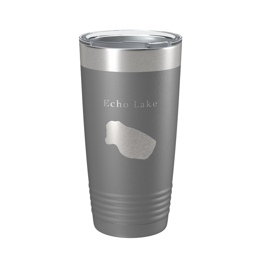 Echo Lake Map Tumbler Travel Mug Insulated Laser Engraved Coffee Cup Colorado 20 oz