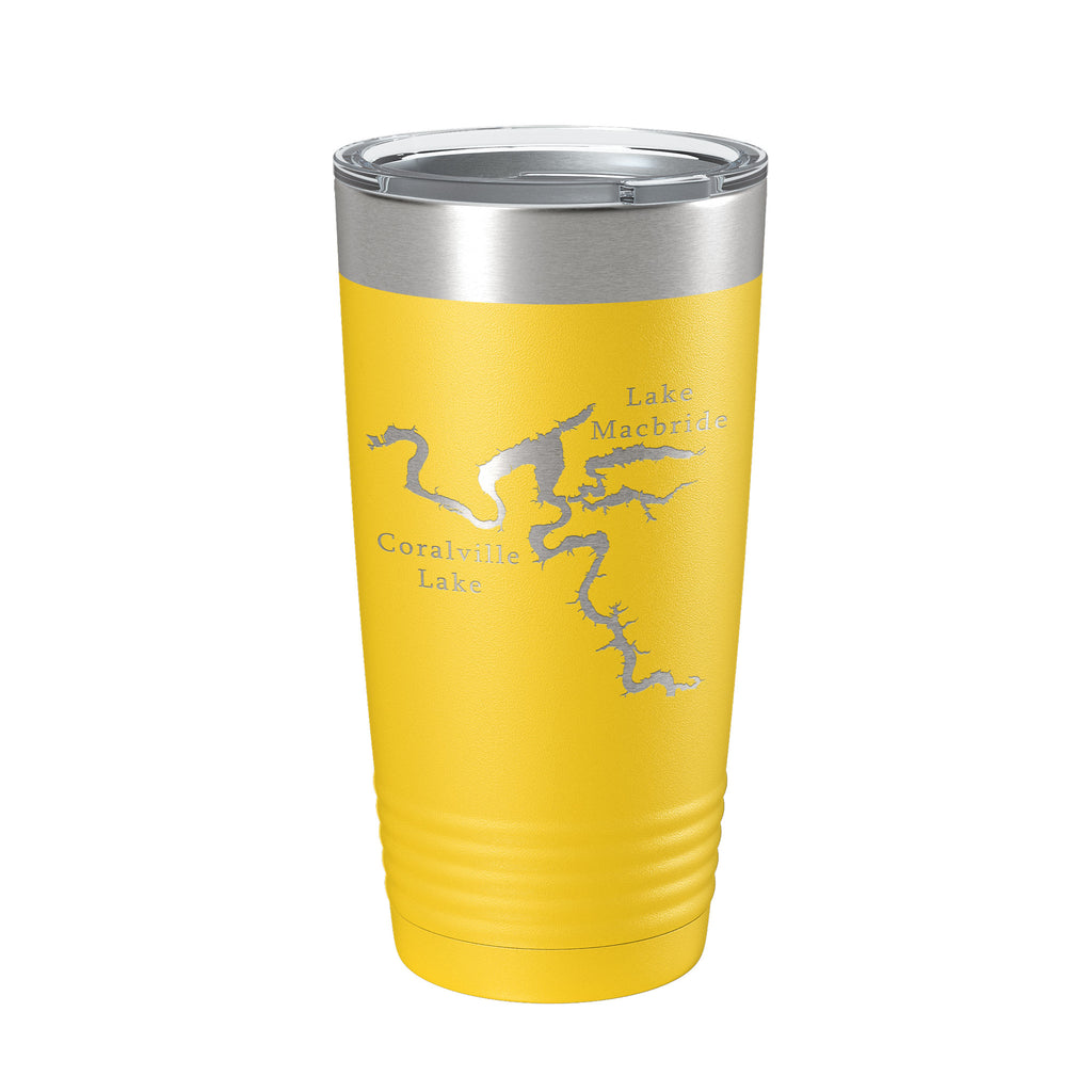 Coralville Lake Macbride Map Tumbler Travel Mug Insulated Laser Engraved Coffee Cup Iowa River 20 oz