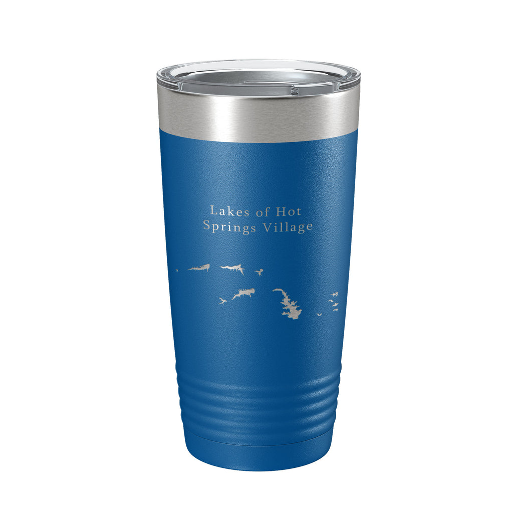 Lakes of Hot Springs Village Map Tumbler Travel Mug Insulated Laser Engraved Coffee Cup Arkansas 20 oz