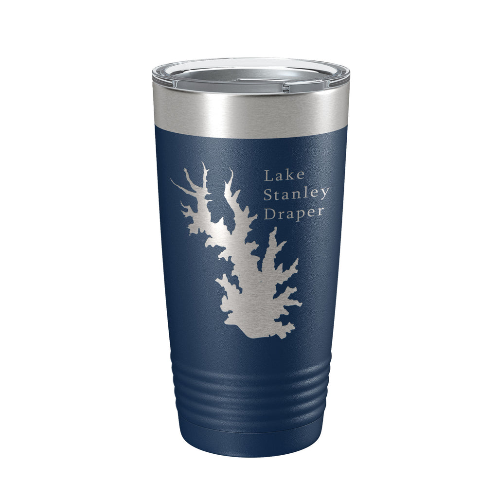 Lake Stanley Draper Map Tumbler Travel Mug Insulated Laser Engraved Coffee Cup Oklahoma 20 oz