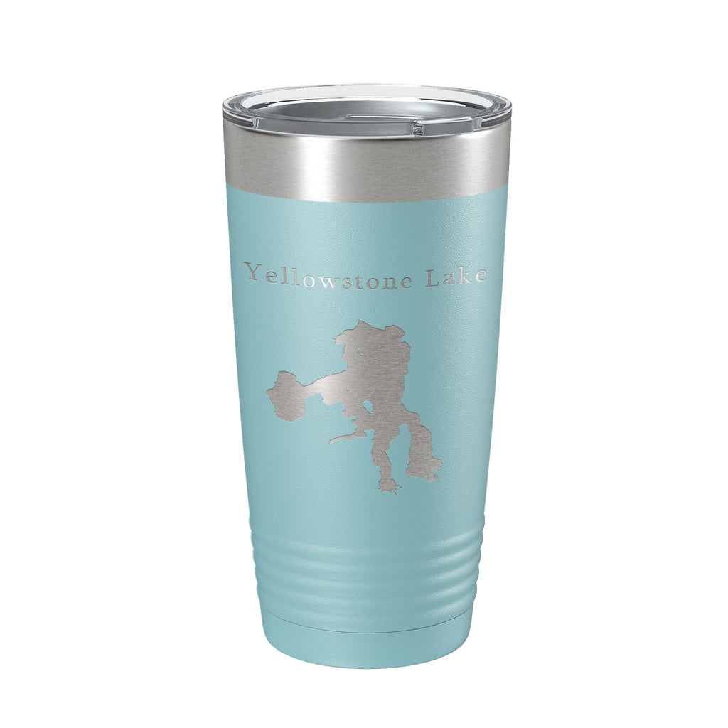 Yellowstone Lake Map Tumbler Travel Mug Insulated Laser Engraved Coffee Cup Wyoming 20 oz