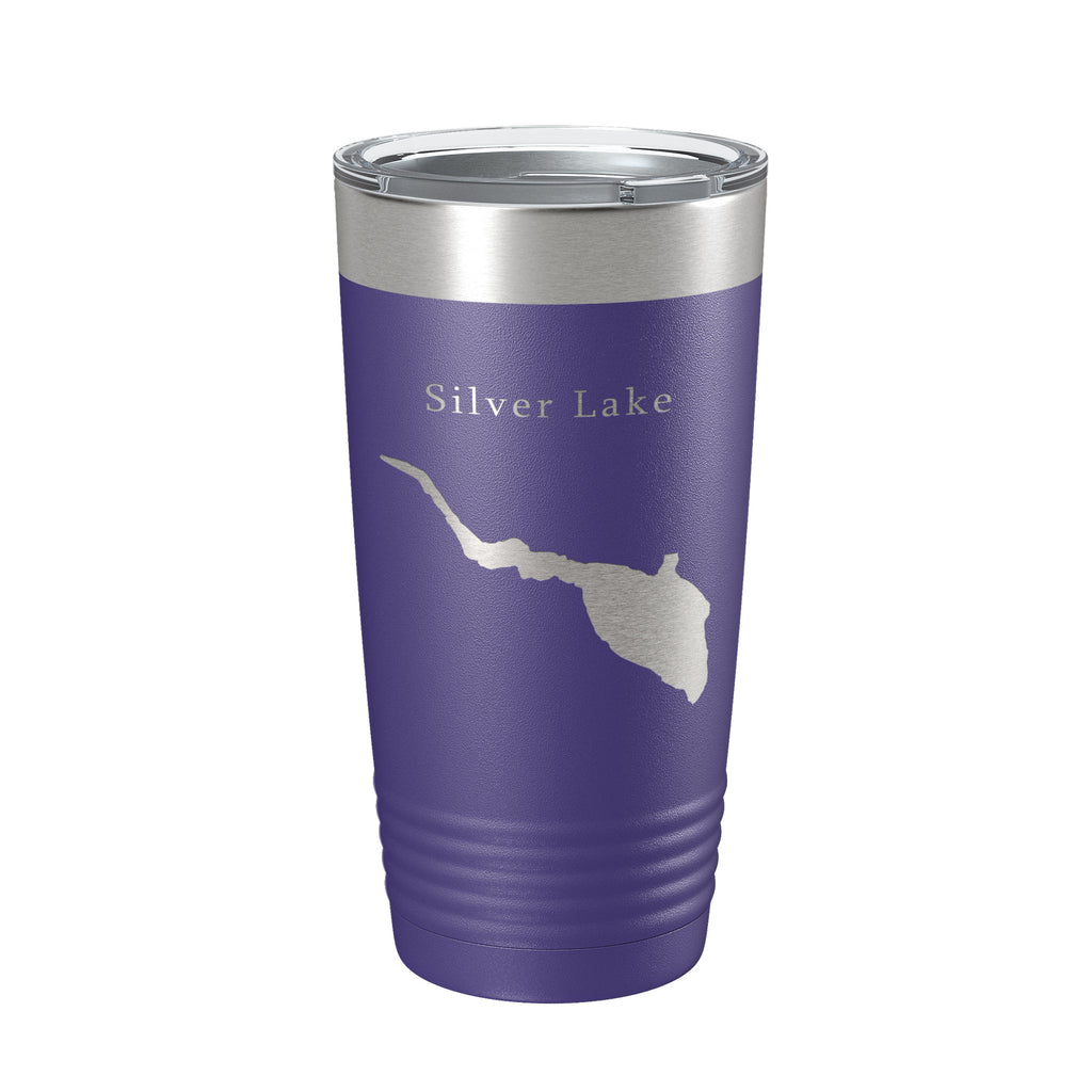 Silver Lake Map Tumbler Travel Mug Insulated Laser Engraved Coffee Cup Delaware 20 oz