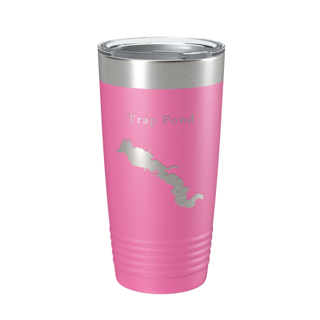 Trap Pond Tumbler Lake Map Travel Mug Insulated Laser Engraved Coffee Cup Delaware 20 oz