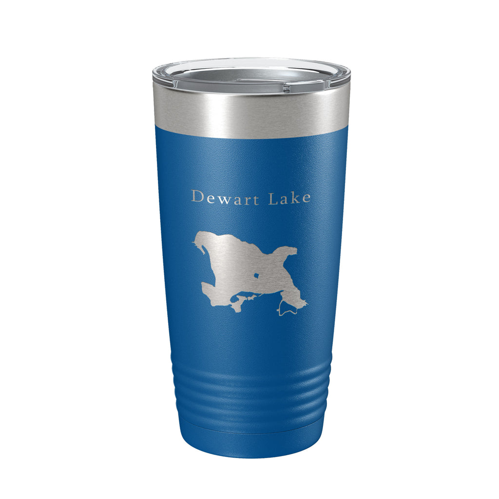 Dewart Lake Map Tumbler Travel Mug Insulated Laser Engraved Coffee Cup Indiana 20 oz