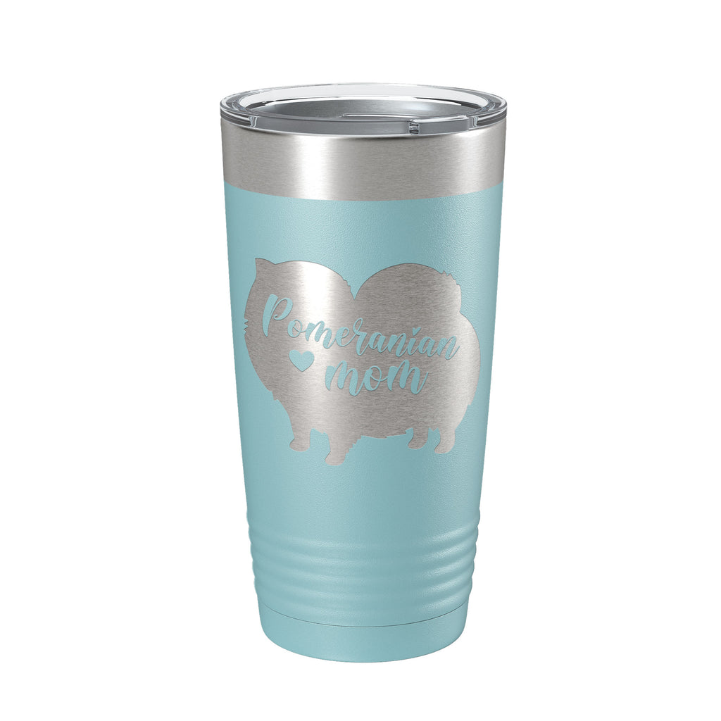 Pomeranian Mom Tumbler Dog Travel Mug Gift Insulated Laser Engraved Coffee Cup 20 oz