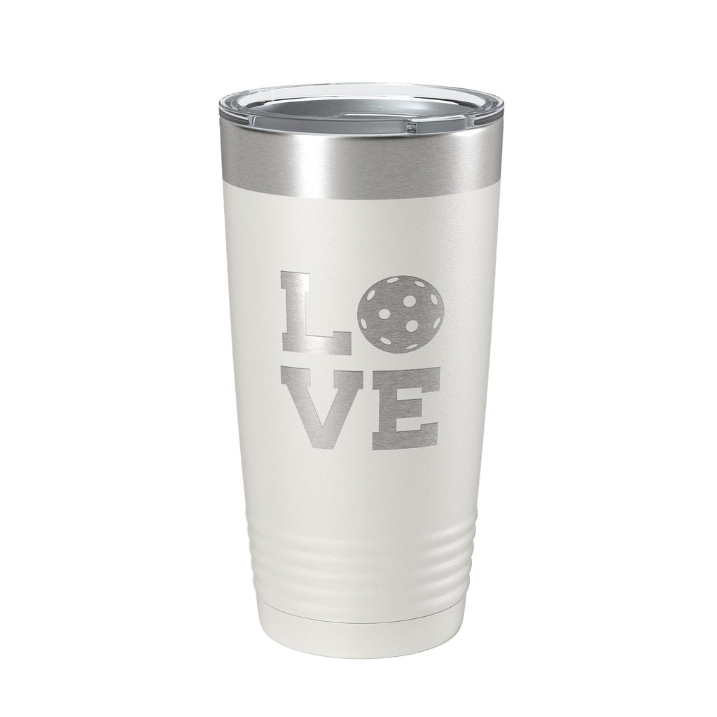 Pickleball Love Tumbler Travel Mug Insulated Laser Engraved Coffee Cup Pickle Ball Gift 20 oz