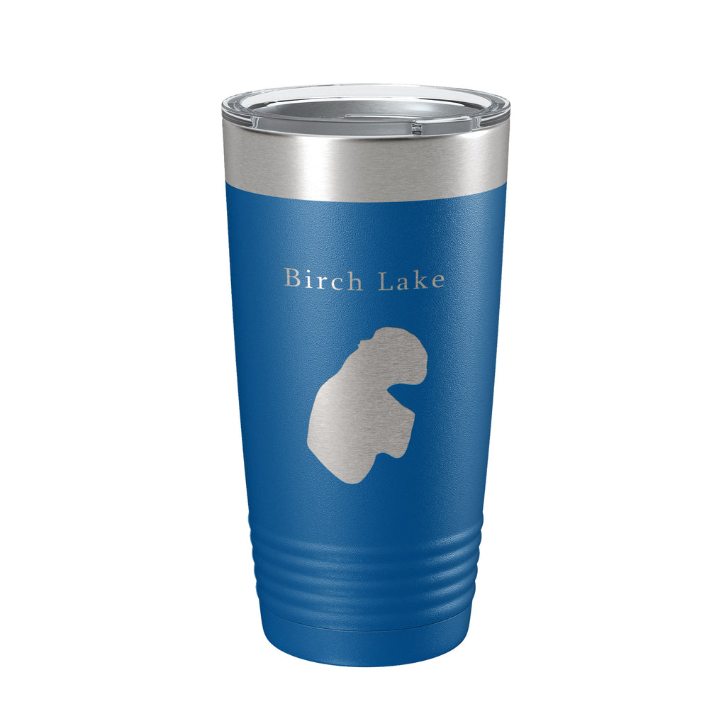 Birch Lake Map Tumbler Travel Mug Insulated Laser Engraved Coffee Cup Alaska 20 oz