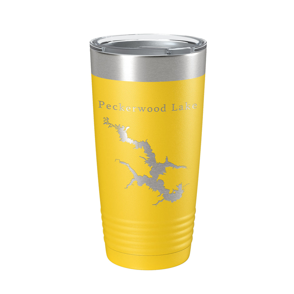 Peckerwood Lake Map Tumbler Travel Mug Insulated Laser Engraved Coffee Cup Hartz Reservoir Arkansas 20 oz