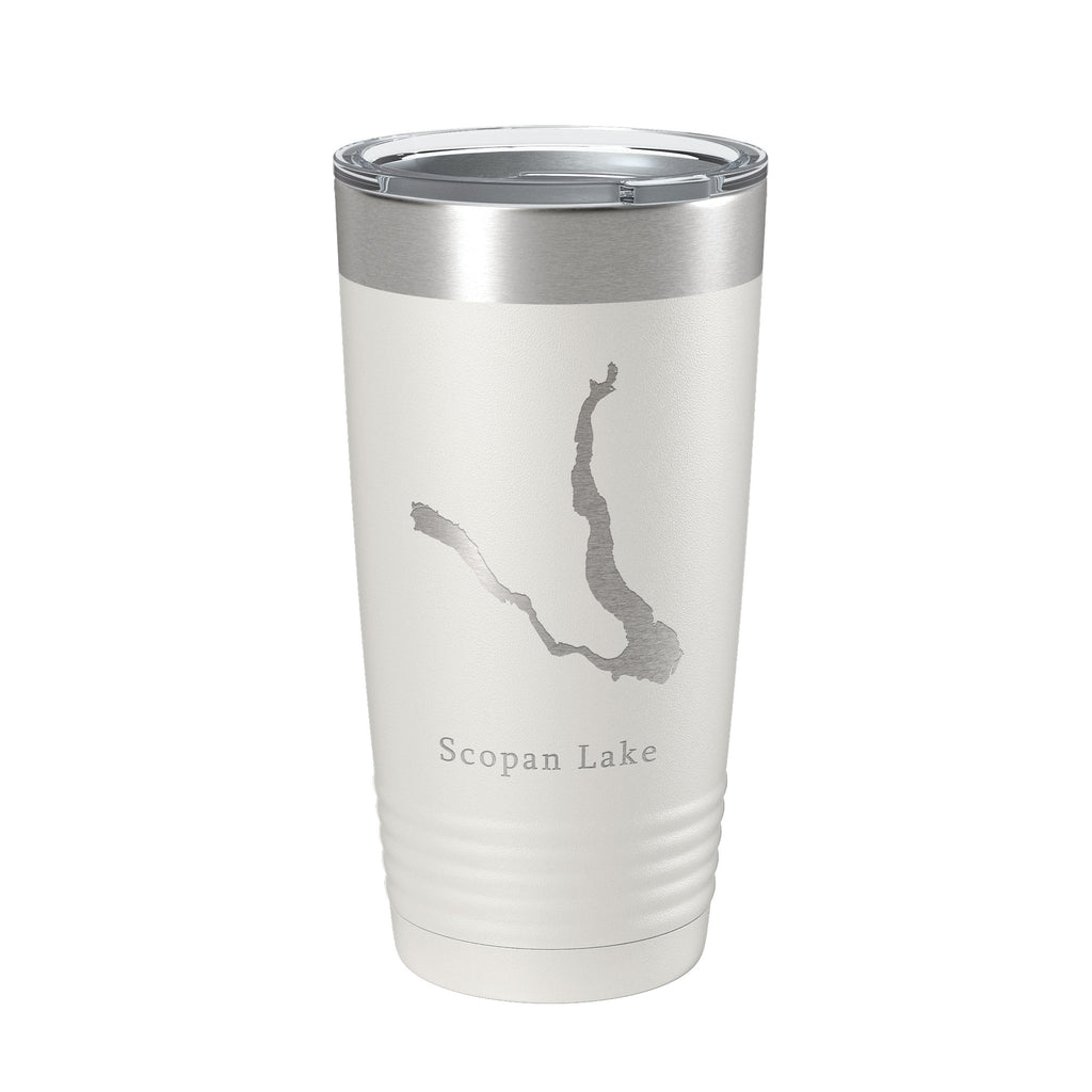 Scopan Lake Squapan Map Tumbler Travel Mug Insulated Laser Engraved Coffee Cup Maine 20 oz