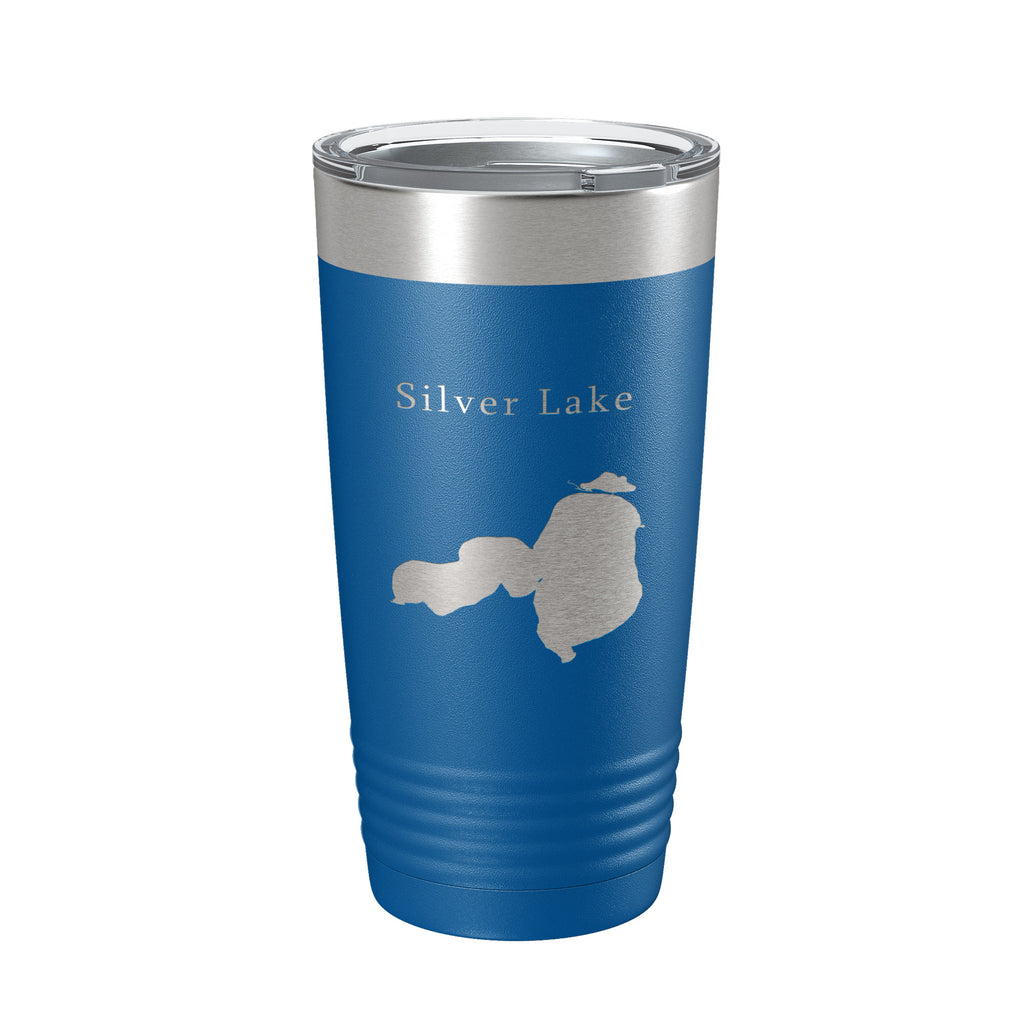 Silver Lake Map Tumbler Travel Mug Insulated Laser Engraved Coffee Cup Iowa 20 oz