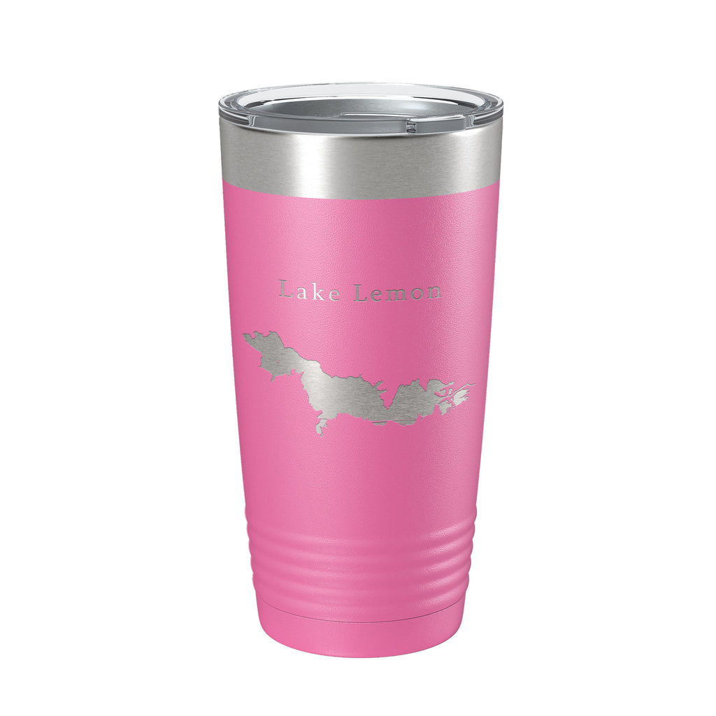 Lake Lemon Map Tumbler Travel Mug Insulated Laser Engraved Coffee Cup Indiana 20 oz