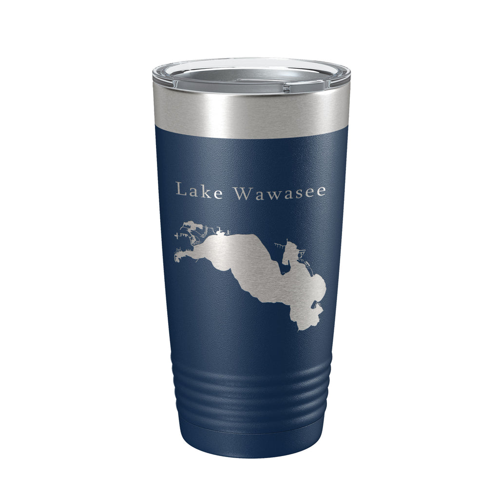 Lake Wawasee Map Tumbler Travel Mug Insulated Laser Engraved Coffee Cup Indiana 20 oz