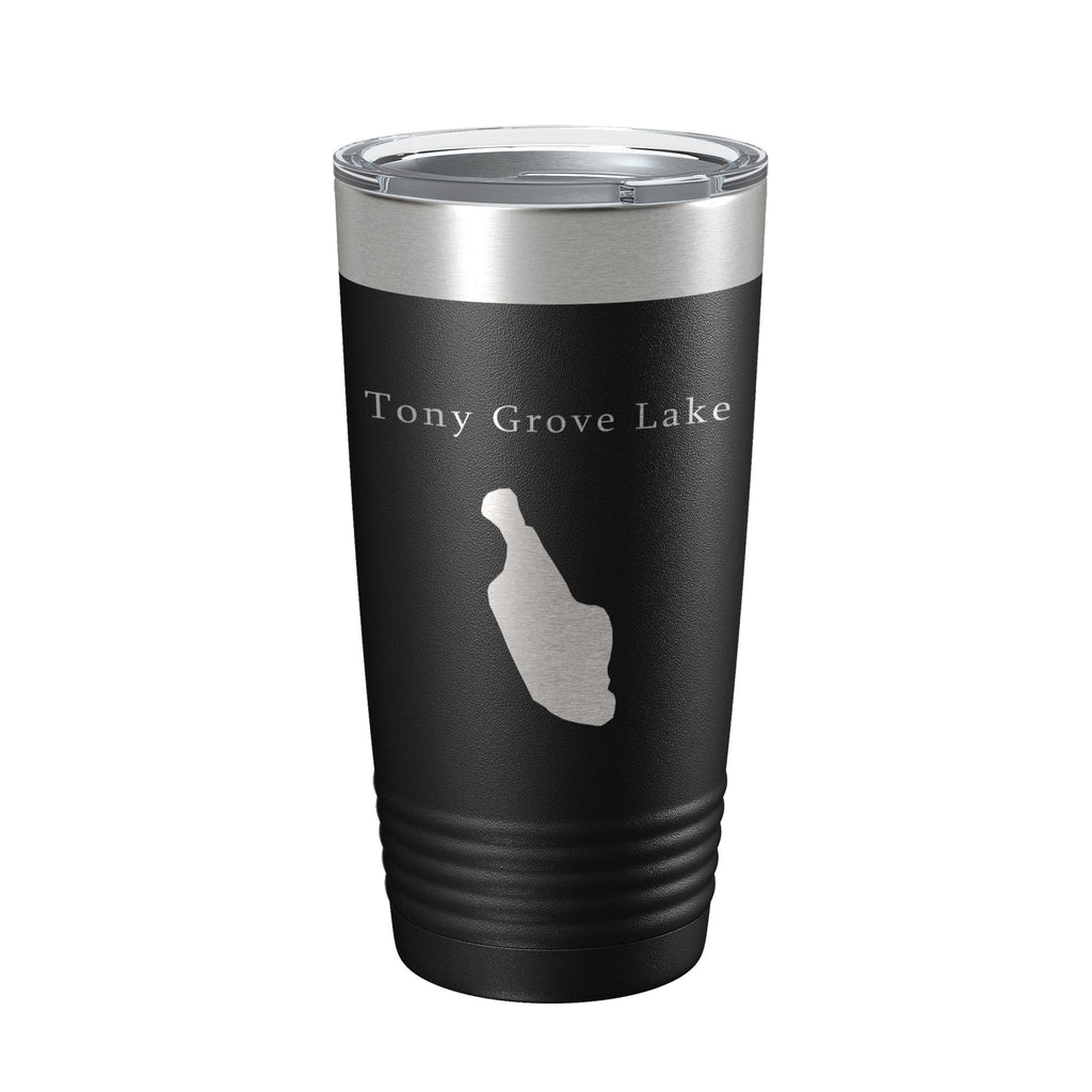 Tony Grove Lake Map Tumbler Travel Mug Insulated Laser Engraved Coffee Cup Utah 20 oz