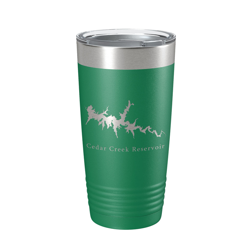 Cedar Creek Reservoir Tumbler Lake Map Travel Mug Insulated Laser Engraved Coffee Cup Alabama 20 oz