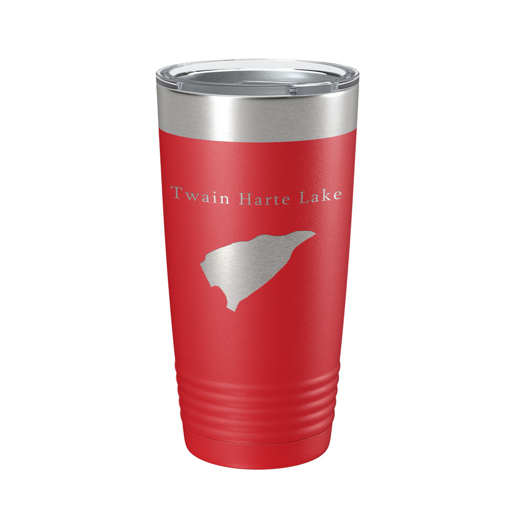 Twain Harte Lake Map Tumbler Travel Mug Insulated Laser Engraved Coffee Cup California 20 oz